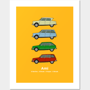 Ami 6 and Ami 8 classic car collection Posters and Art